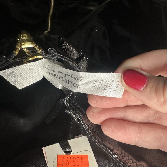 Hustler Hollywood Maxine Black PVC Wired Mini Dress Playful Promises Sz 6 US NWT - Picture 13 of 16